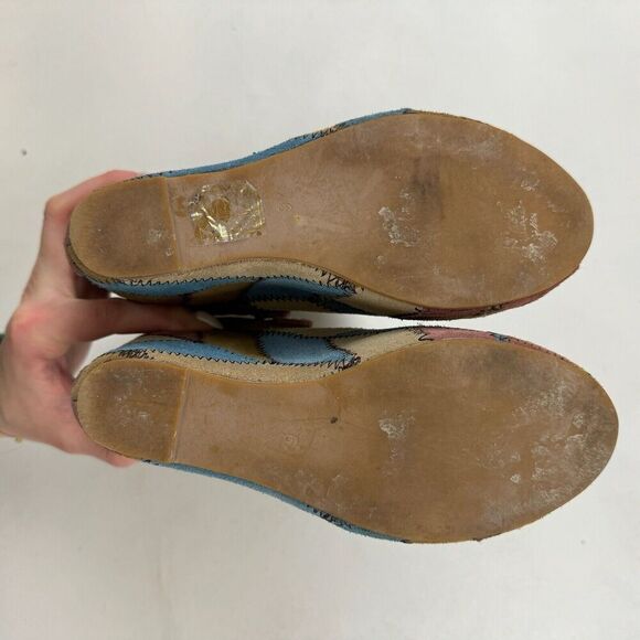 Jeffrey Campbell Handmade Ibiza Suede Platform Ankle Boot Wedge Patchwork Sz 6 - Picture 5 of 7